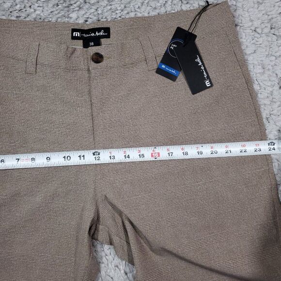 Travis Mathew Grommet 9” Stripe Khaki Tan Brown Golf Shorts Size 38 Stretch - Picture 7 of 9